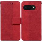 For Google Pixel 9a Geometric Embossed Leather Phone Case(Red) - 1