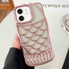 For iPhone 12 Mermaid Shape Embossed Electroplated TPU Phone Case(Rose Gold) - 1