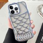 For iPhone 12 Pro Mermaid Shape Embossed Electroplated TPU Phone Case(Blue) - 1