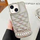 For iPhone 13 Mermaid Shape Embossed Electroplated TPU Phone Case(Silver) - 1