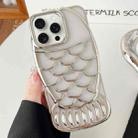 For iPhone 15 Pro Mermaid Shape Embossed Electroplated TPU Phone Case(Silver) - 1