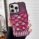 For iPhone 15 Pro Mermaid Shape Painted Paper Embossed Electroplated TPU Phone Case(Dark Purple) - 1