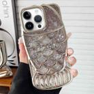 For iPhone 13 Pro Max Mermaid Shape Painted Paper Embossed Electroplated TPU Phone Case(Silver) - 1