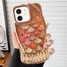 For iPhone 11 Mermaid Shape Painted Paper Embossed Electroplated TPU Phone Case(Gold) - 1