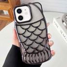 For iPhone 12 Mermaid Shape Glitter Paper Embossed Electroplated TPU Phone Case(Black) - 1