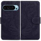 For Google Pixel 9 Tiger Embossing Pattern Flip Leather Phone Case(Black) - 1