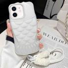 For iPhone 12 Mermaid Embossed Oil Spray TPU Phone Case with Lanyard(White) - 1