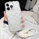 For iPhone 12 Pro Max Mermaid Embossed Oil Spray TPU Phone Case with Lanyard(White) - 1