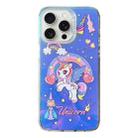 For iPhone 15 Pro Max Colorful Pattern TPU + PC Phone Case(Rainbow Unicorn) - 1