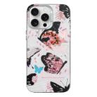 For iPhone 15 Pro Colorful Pattern TPU + PC Phone Case(Pink Butterflies) - 1