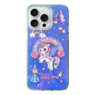 For iPhone 15 Pro Colorful Pattern TPU + PC Phone Case(Rainbow Unicorn) - 1