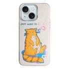 For iPhone 15 Colorful Pattern TPU + PC Phone Case(Cat) - 1