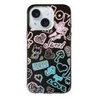 For iPhone 15 Colorful Pattern TPU + PC Phone Case(Graffiti Angel) - 1