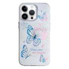 For iPhone 14 Pro Colorful Pattern TPU + PC Phone Case(White Butterflies) - 1