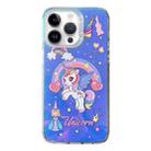 For iPhone 14 Pro Colorful Pattern TPU + PC Phone Case(Rainbow Unicorn) - 1