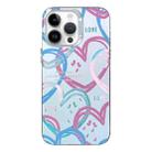 For iPhone 14 Pro Max Colorful Pattern TPU + PC Phone Case(Heart) - 1
