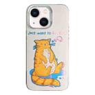 For iPhone 13 Colorful Pattern TPU + PC Phone Case(Cat) - 1