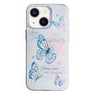 For iPhone 13 Colorful Pattern TPU + PC Phone Case(White Butterflies) - 1