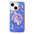 For iPhone 13 Colorful Pattern TPU + PC Phone Case(Rainbow Unicorn) - 1