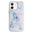 For iPhone 12 Colorful Pattern TPU + PC Phone Case(White Butterflies) - 1