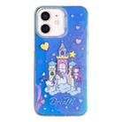 For iPhone 12 Colorful Pattern TPU + PC Phone Case(Rainbow Castle) - 1