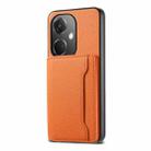 For OPPO K11 Calf Texture Card Bag Design Full Coverage Phone Case(Orange) - 1