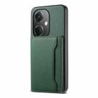 For OPPO K11 Calf Texture Card Bag Design Full Coverage Phone Case(Green) - 1