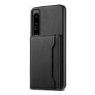 For Sony Xperia 1 IV Calf Texture Card Bag Design Full Coverage Phone Case(Black) - 1