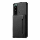 For Sony Xperia 5 III Calf Texture Card Bag Design Full Coverage Phone Case(Black) - 1