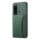 For Sony Xperia 5 III Calf Texture Card Bag Design Full Coverage Phone Case(Green) - 1