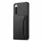 For Sony Xperia 10 V Calf Texture Card Bag Design Full Coverage Phone Case(Black) - 1