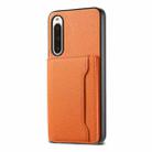 For Sony Xperia 10 V Calf Texture Card Bag Design Full Coverage Phone Case(Orange) - 1