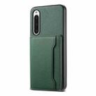 For Sony Xperia 10 V Calf Texture Card Bag Design Full Coverage Phone Case(Green) - 1