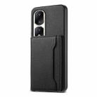 For Honor 90 Pro Calf Texture Card Bag Design Full Coverage Phone Case(Black) - 1