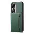 For Honor 90 Pro Calf Texture Card Bag Design Full Coverage Phone Case(Green) - 1