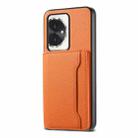 For Honor 100 Calf Texture Card Bag Design Full Coverage Phone Case(Orange) - 1