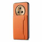 For Honor Magic5 Calf Texture Card Bag Design Full Coverage Phone Case(Orange) - 1