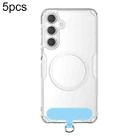 5pcs Universal Phone Lanyard Strap Patch Gasket(Blue) - 1