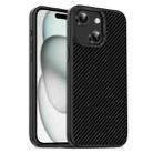 For iPhone 15 Carbon Fiber Textured Oil Spray PC + TPU Phone Case(Black) - 1