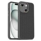 For iPhone 15 Carbon Fiber Textured Oil Spray PC + TPU Phone Case(Grey) - 1