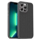 For iPhone 13 Pro Carbon Fiber Textured Oil Spray PC + TPU Phone Case(Grey) - 1