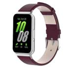 For Samsung Galaxy Fit 3 PU Leather Watch Band(Wine Red) - 1