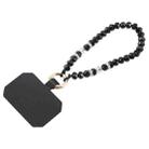 Mobile Phone Anti-lost Bead Chain Short Lanyard with Pad(Black) - 1