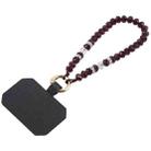 Mobile Phone Anti-lost Bead Chain Short Lanyard with Pad(Brown) - 1