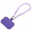 Mobile Phone Anti-lost Bead Chain Short Lanyard with Pad(Light Purple) - 1