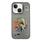 For iPhone 14 Electroplated Lens Illustration Phone Case(Grey) - 1