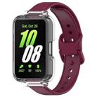 For Samsung Galaxy Fit 3 Half Coverage PC Watch Case + Silicone Watch Band Set(Wine Red) - 1