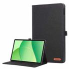 For OPPO Pad SE 11 2025 Fabric Texture Horizontal Flip Leather Tablet Case(Black) - 1
