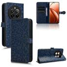 For Realme 12+ Honeycomb Dot Texture Leather Phone Case(Blue) - 1