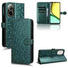 For Realme C67 4G Honeycomb Dot Texture Leather Phone Case(Green) - 1